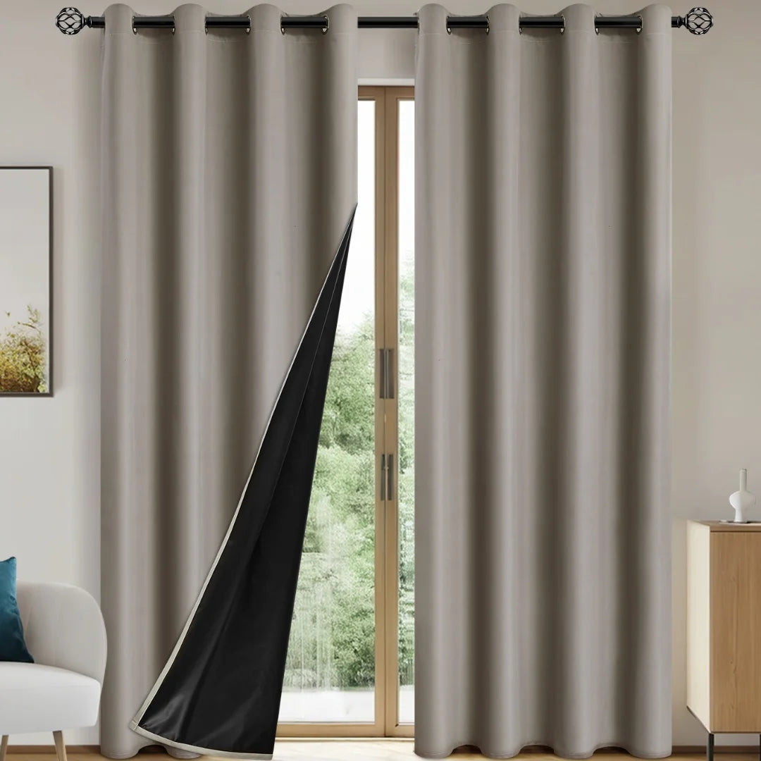 100% Blackout Curtains with Grommets – Solid Privacy Drapes for Bedroom & Living Room