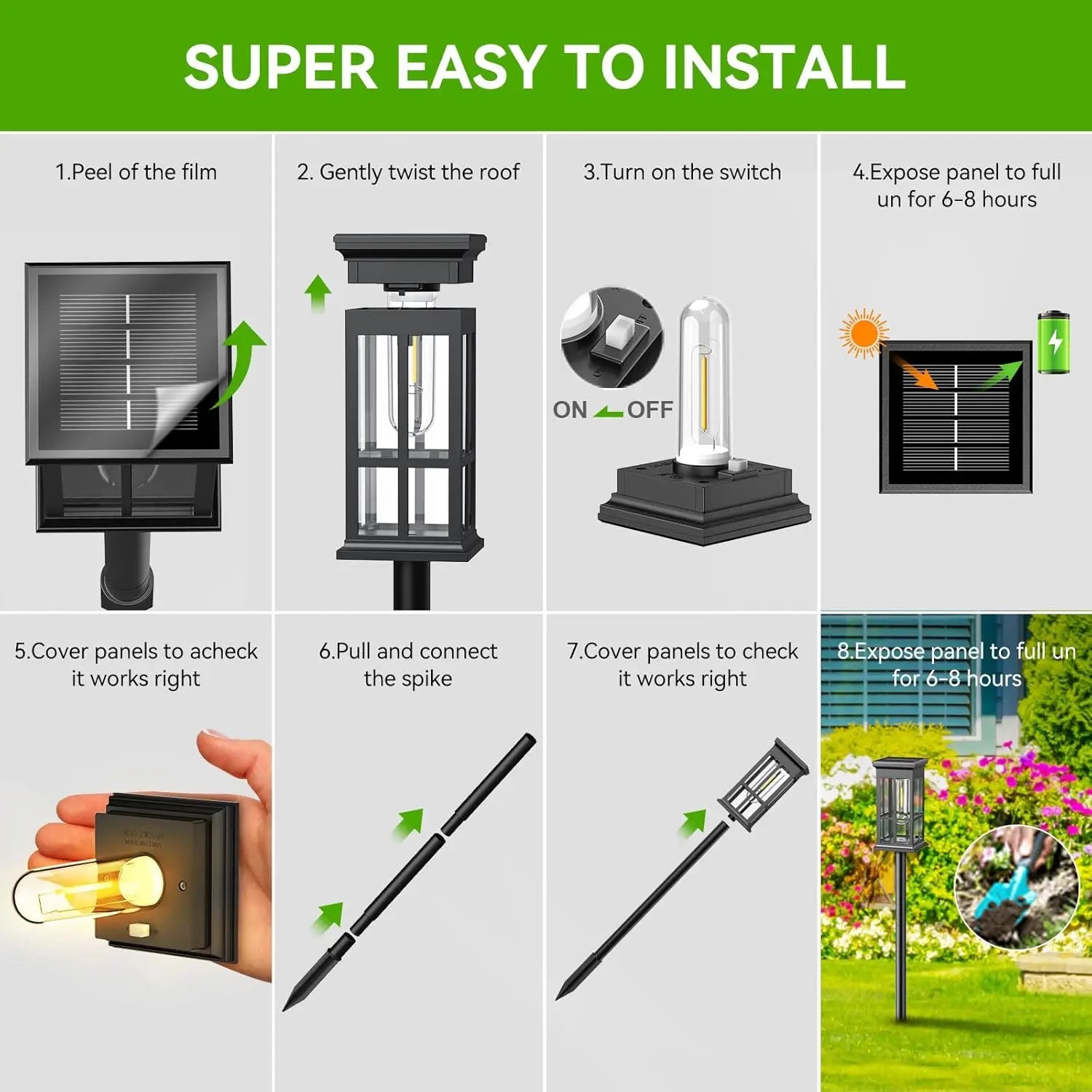 2/6/8 Pack Super Bright Solar Pathway Lights – Outdoor LED Lighting for Patio, Sidewalk, Garden & Yard Decor