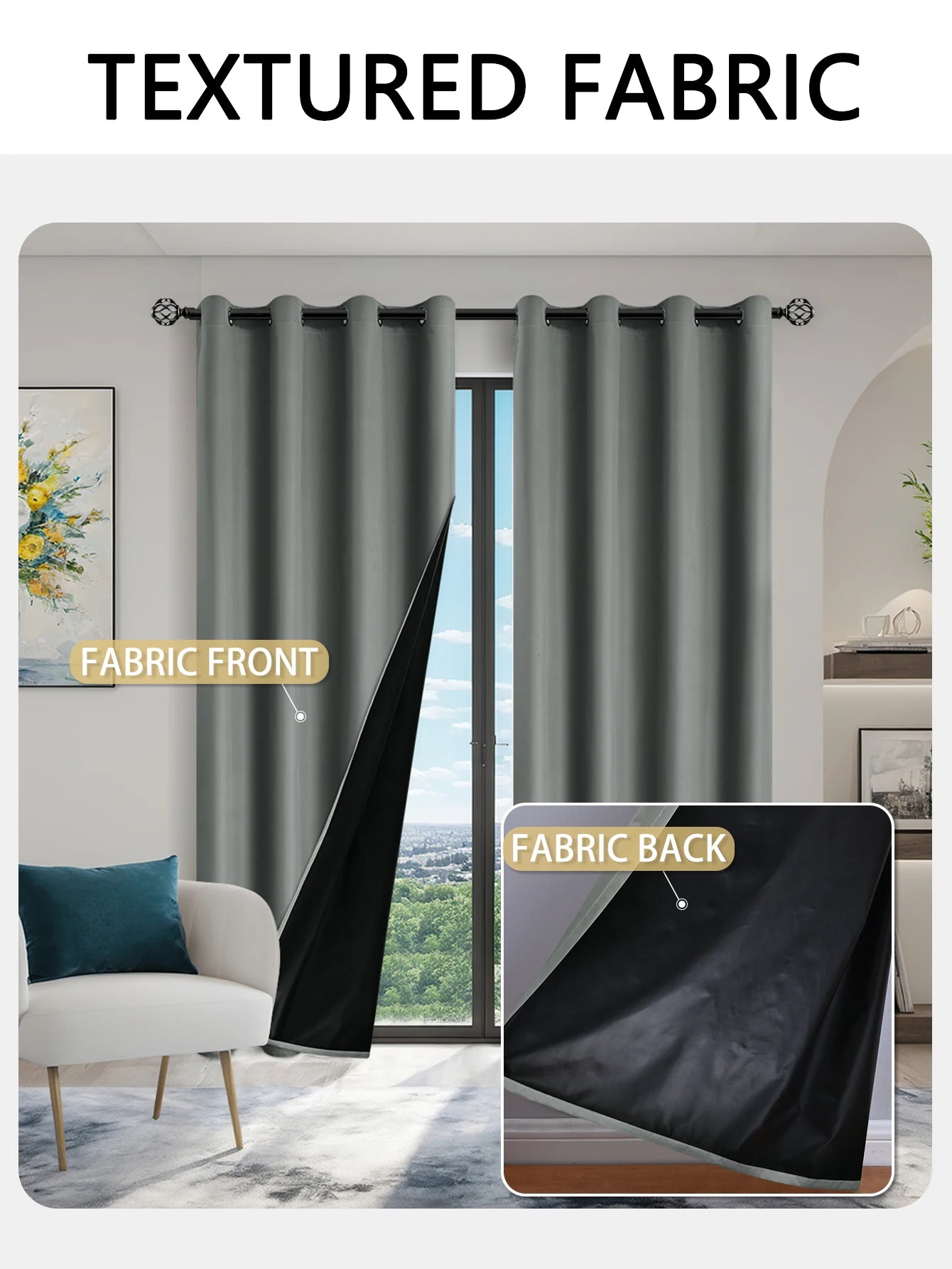 100% Blackout Curtains with Grommets – Solid Privacy Drapes for Bedroom & Living Room