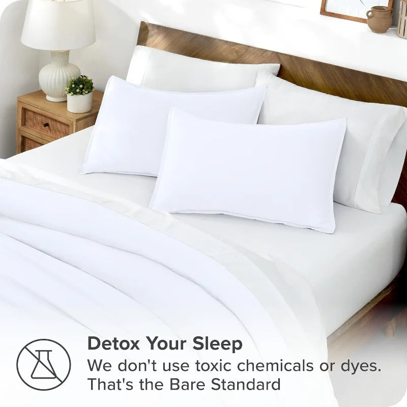 3pcs Lyocell Bamboo Fiber Duvet Cover Set – Luxury Silky Cooling Summer Bedding (No Sheet) Single Quilt Cover + Pillowcases