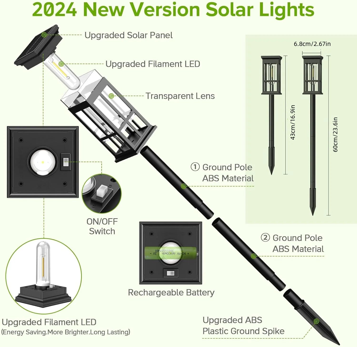 2/6/8 Pack Super Bright Solar Pathway Lights – Outdoor LED Lighting for Patio, Sidewalk, Garden & Yard Decor