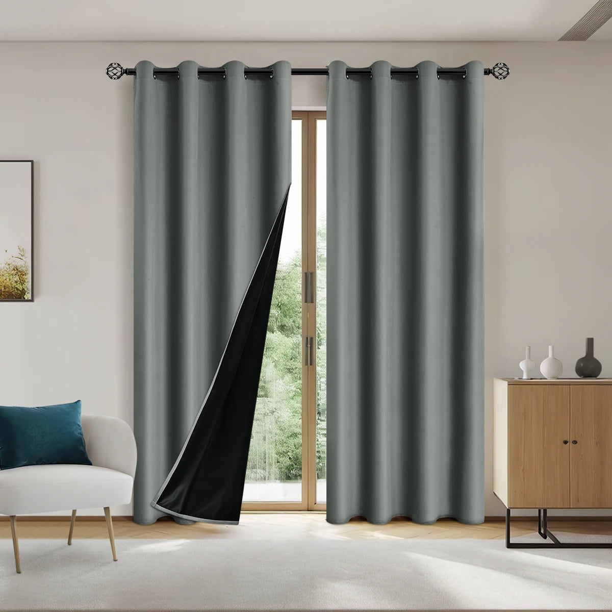 100% Blackout Curtains with Grommets – Solid Privacy Drapes for Bedroom & Living Room