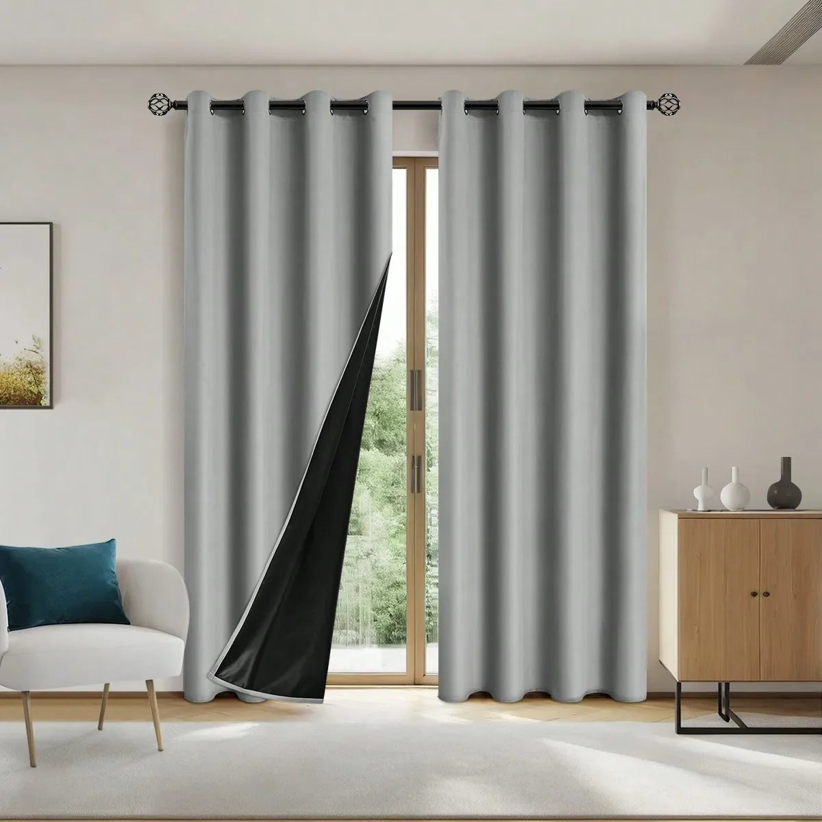 100% Blackout Curtains with Grommets – Solid Privacy Drapes for Bedroom & Living Room