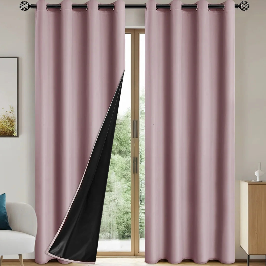 100% Blackout Curtains with Grommets – Solid Privacy Drapes for Bedroom & Living Room