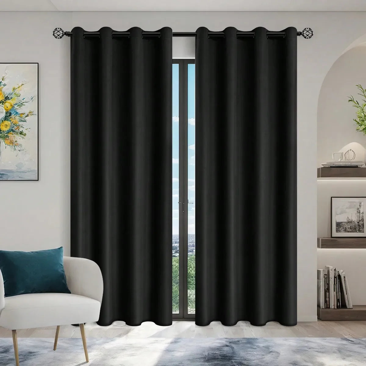 100% Blackout Curtains with Grommets – Solid Privacy Drapes for Bedroom & Living Room